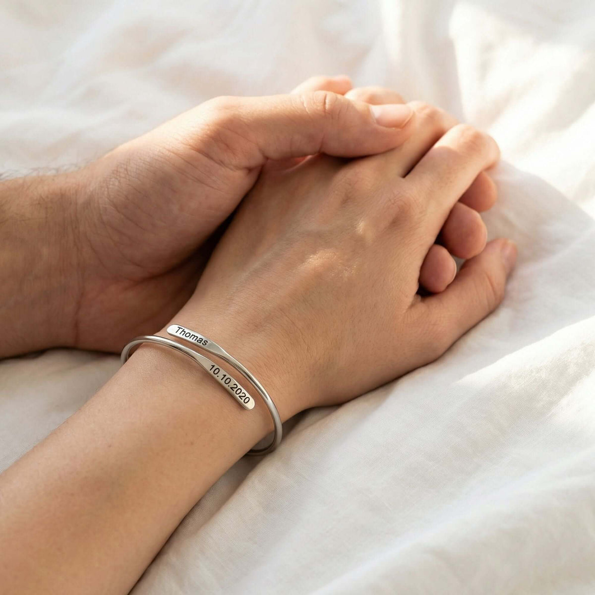 Personalized Engraved Bracelet – Names, Dates and Special Words, for Couples