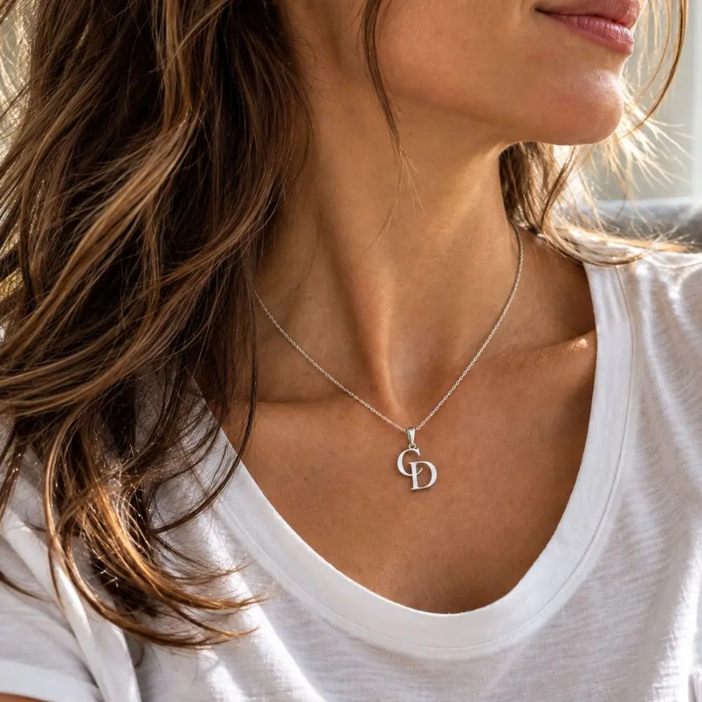 Personalized Initial Necklace – Intertwined Letters with Monogram