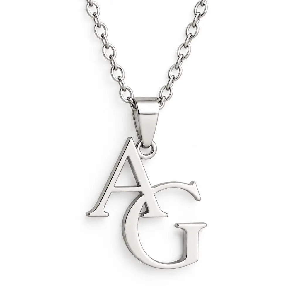 Personalized Initial Necklace – Intertwined Letters with Monogram
