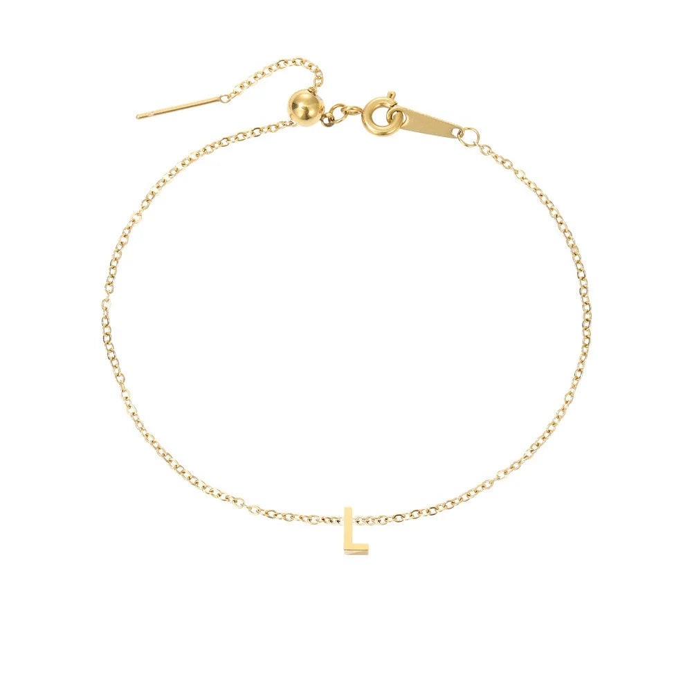 Gold-Plated Bracelet with Letter A-Z – Personalized Initial Jewelry