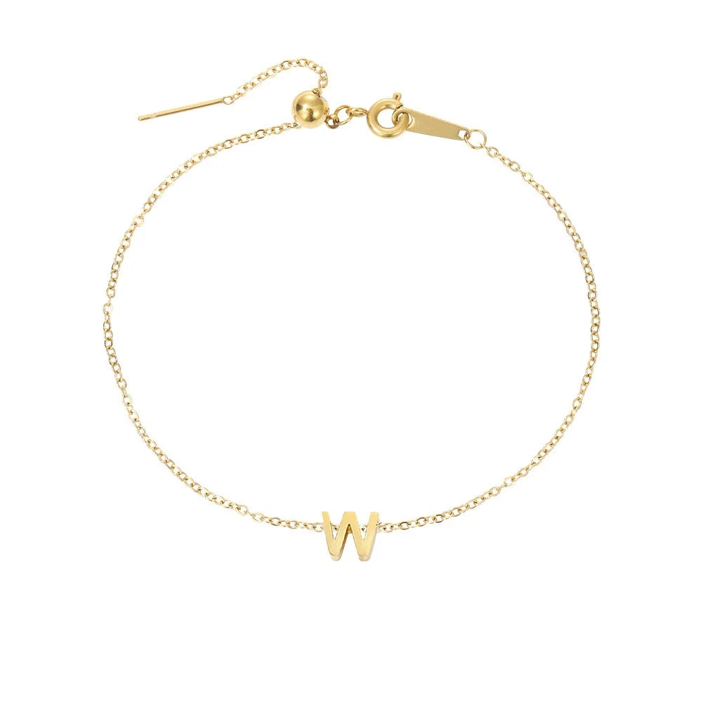 Gold-Plated Bracelet with Letter A-Z – Personalized Initial Jewelry