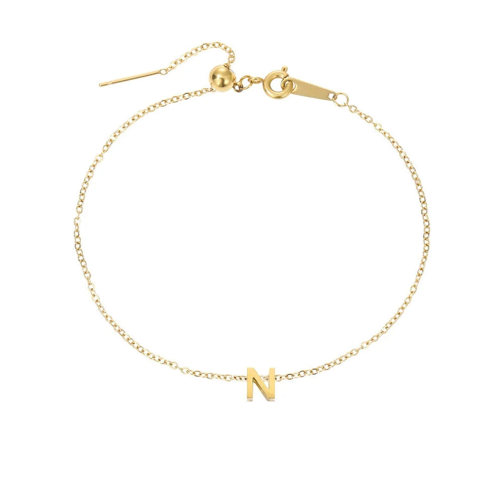 Gold-Plated Bracelet with Letter A-Z – Personalized Initial Jewelry