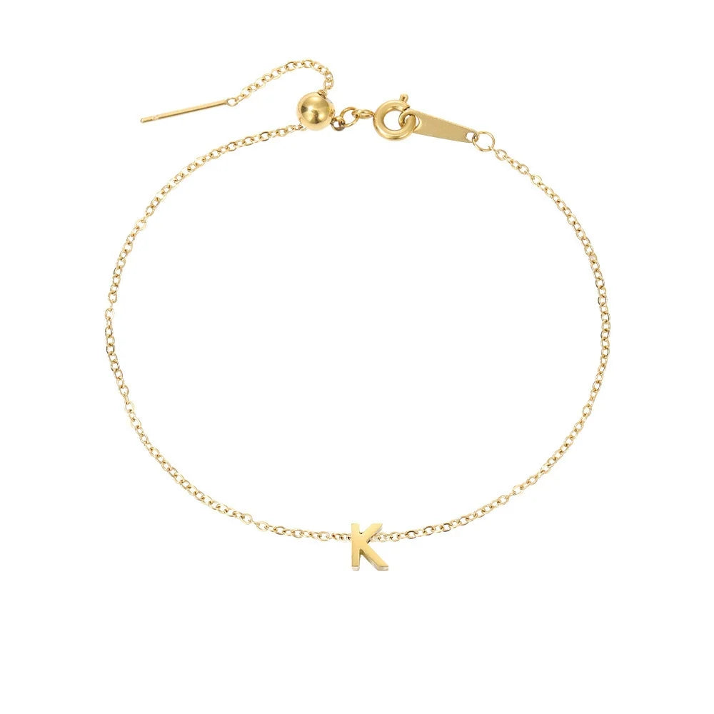 Gold-Plated Bracelet with Letter A-Z – Personalized Initial Jewelry