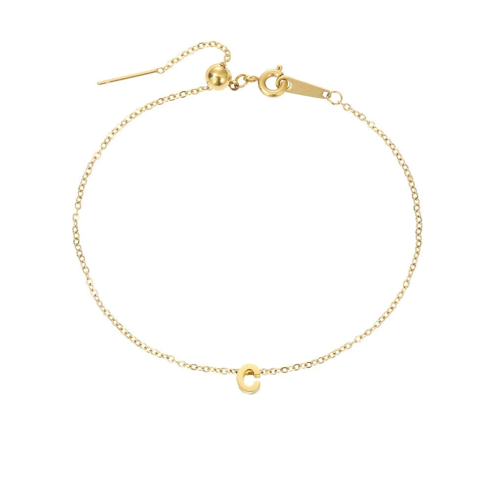 Gold-Plated Bracelet with Letter A-Z – Personalized Initial Jewelry