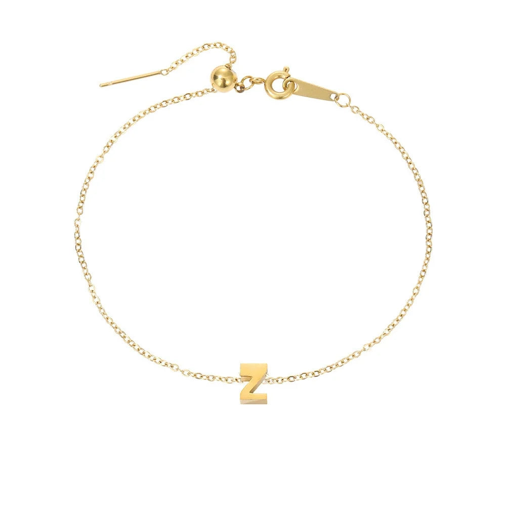Gold-Plated Bracelet with Letter A-Z – Personalized Initial Jewelry