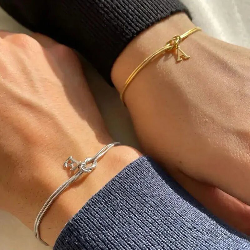 Personalized Bracelet with Initial and Infinity Knot