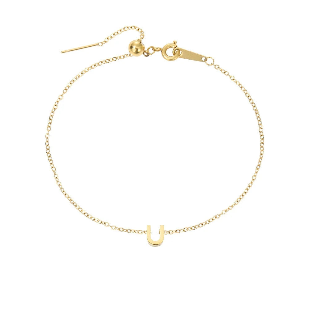 Gold-Plated Bracelet with Letter A-Z – Personalized Initial Jewelry