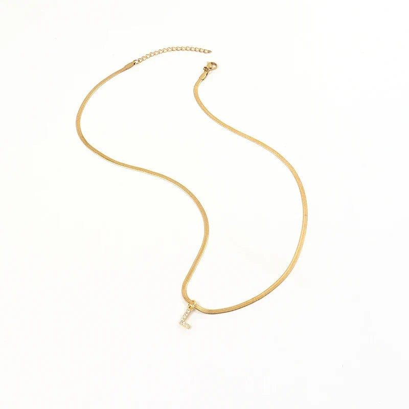 Necklace with Initial and Cubic Zirconia