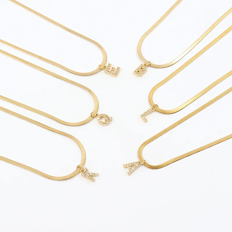 Necklace with Initial and Cubic Zirconia