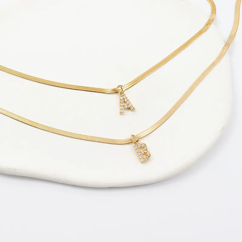 Necklace with Initial and Cubic Zirconia
