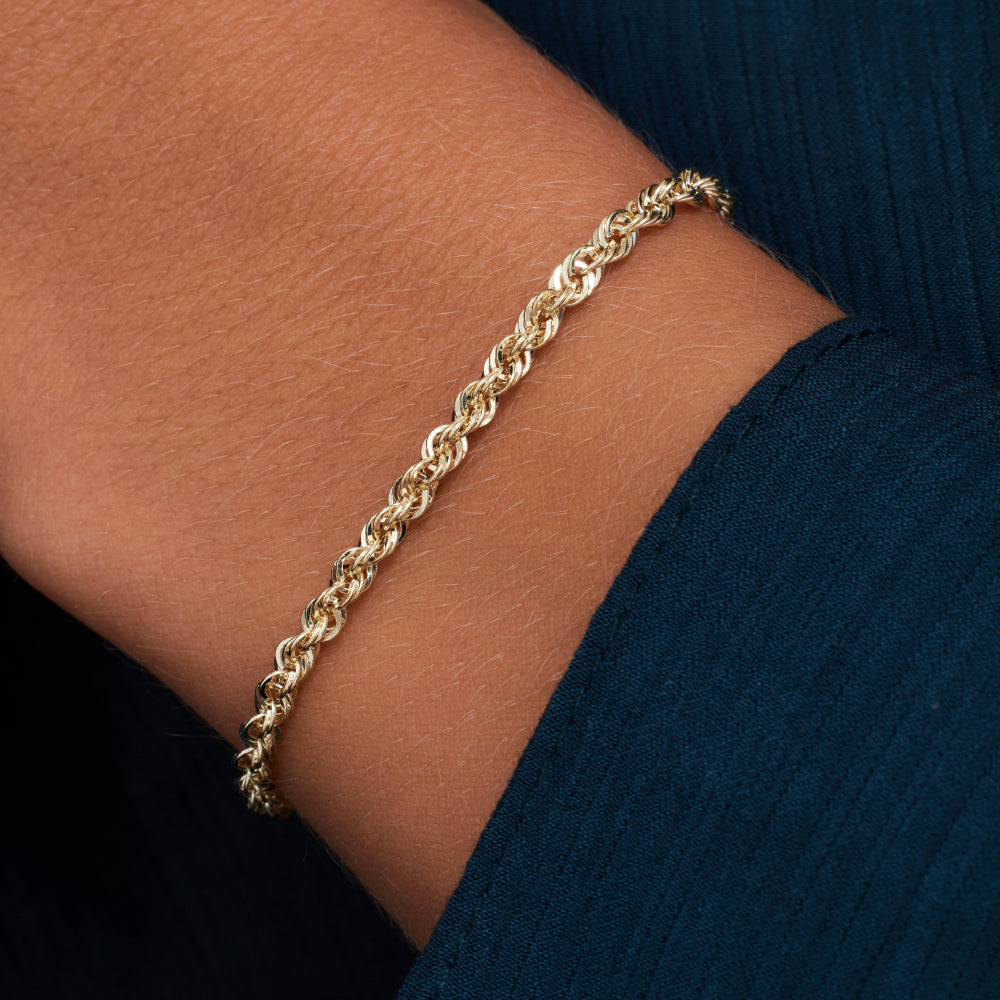 Gold-Plated Twisted-Chain Bracelet – 14K Gold