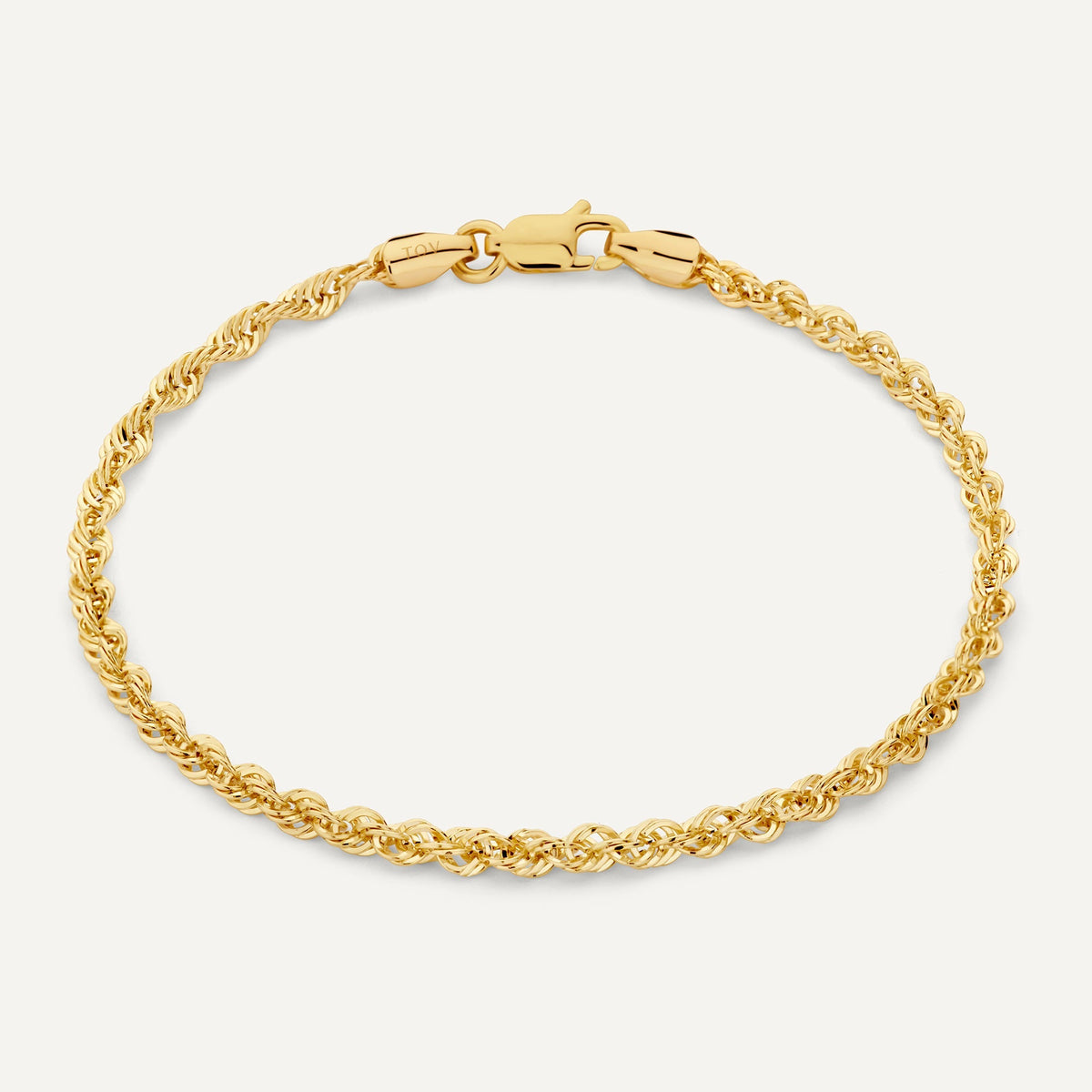 Gold-Plated Twisted-Chain Bracelet – 14K Gold