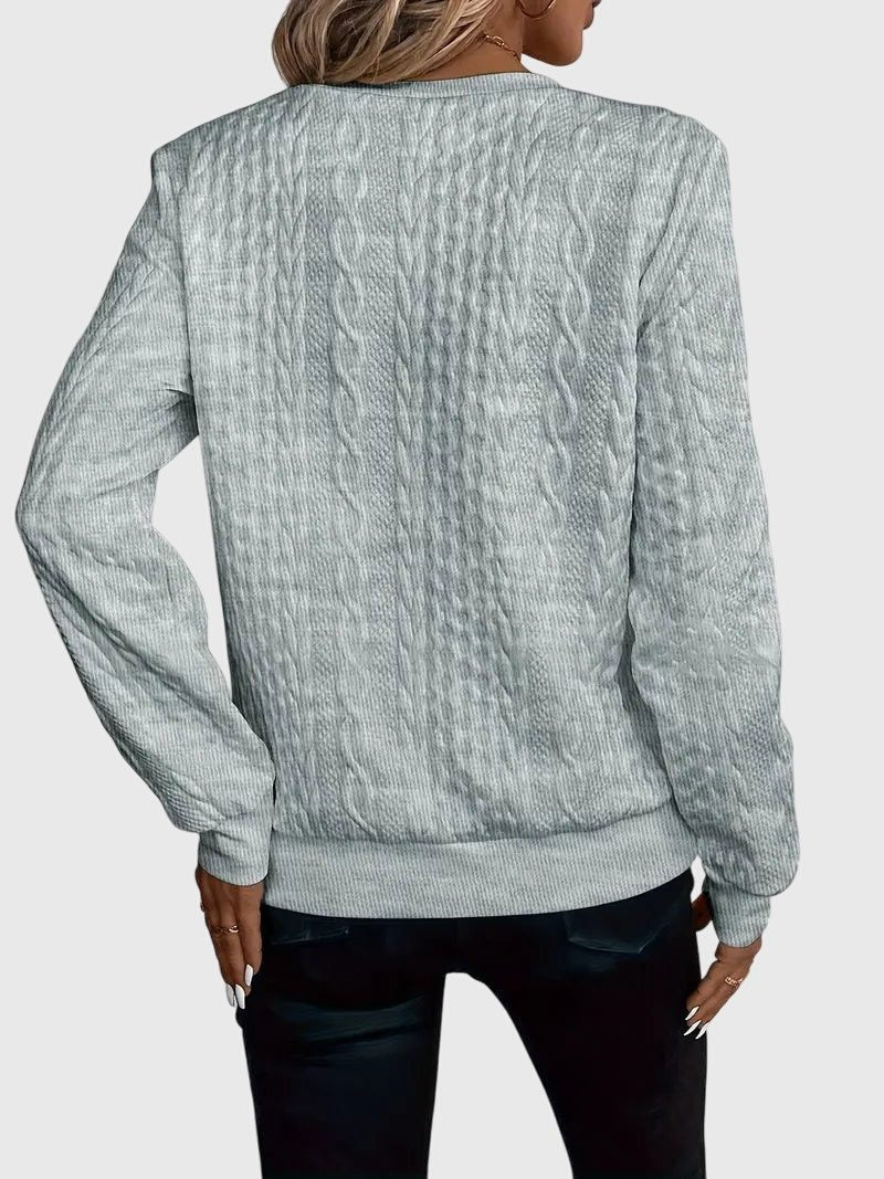 Ambretta | Women's Cozy Cable Knit Zip-Up Sweater
