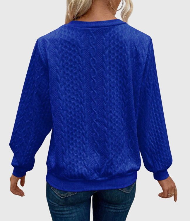 Ambretta | Women's Cozy Cable Knit Zip-Up Sweater