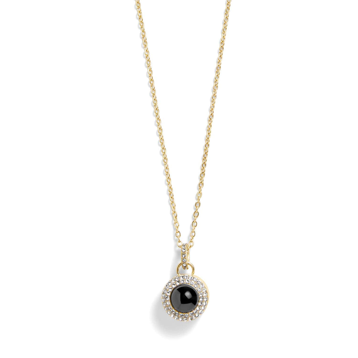 Personalized Pavé Circle Photo Necklace