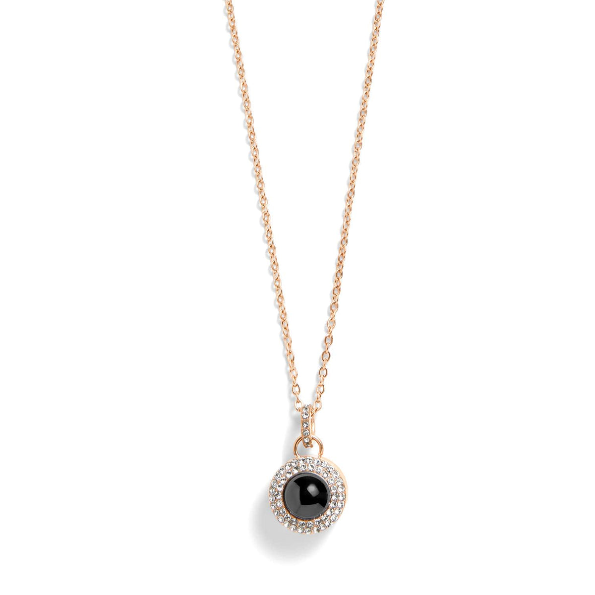 Personalized Pavé Circle Photo Necklace