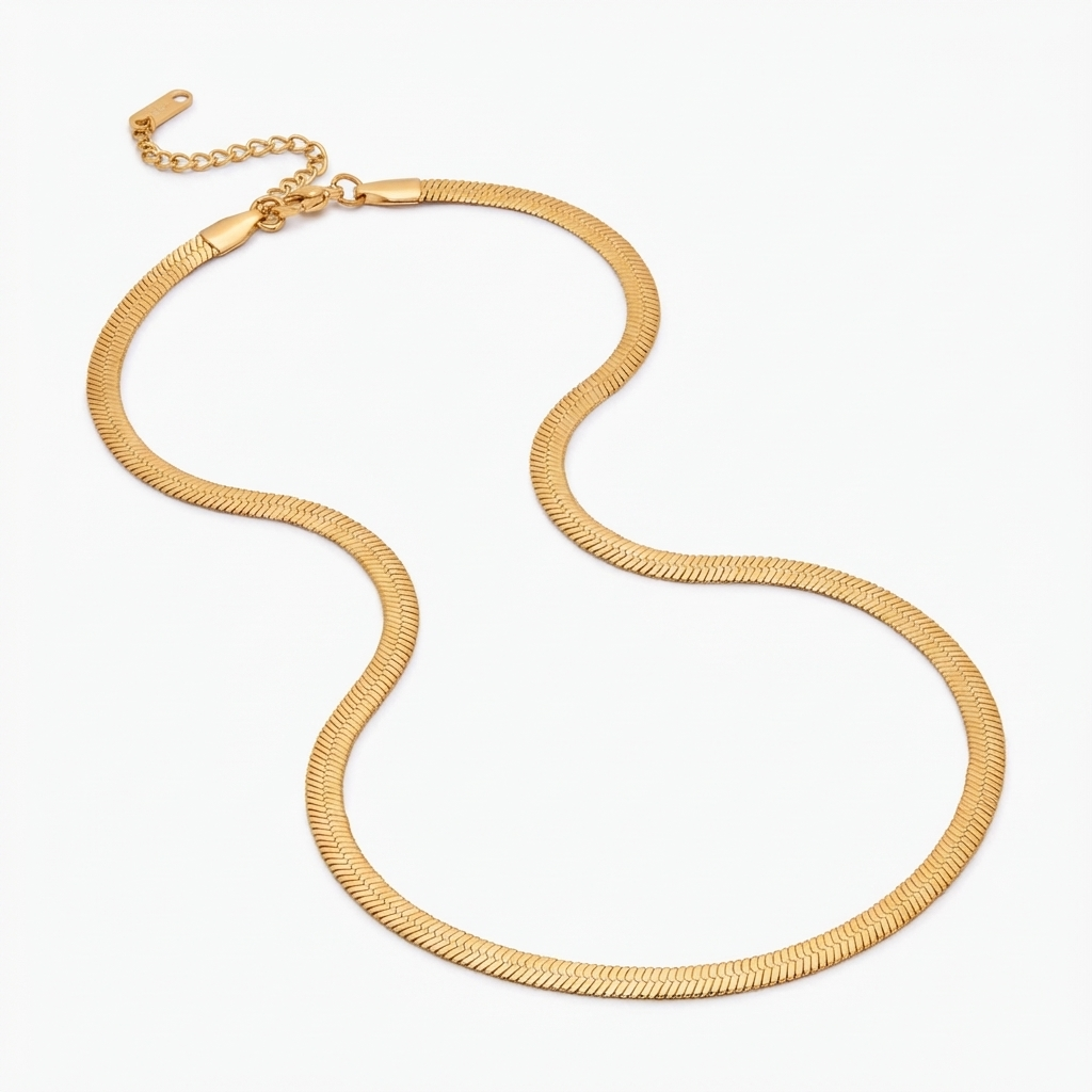 Flat snake chain necklace