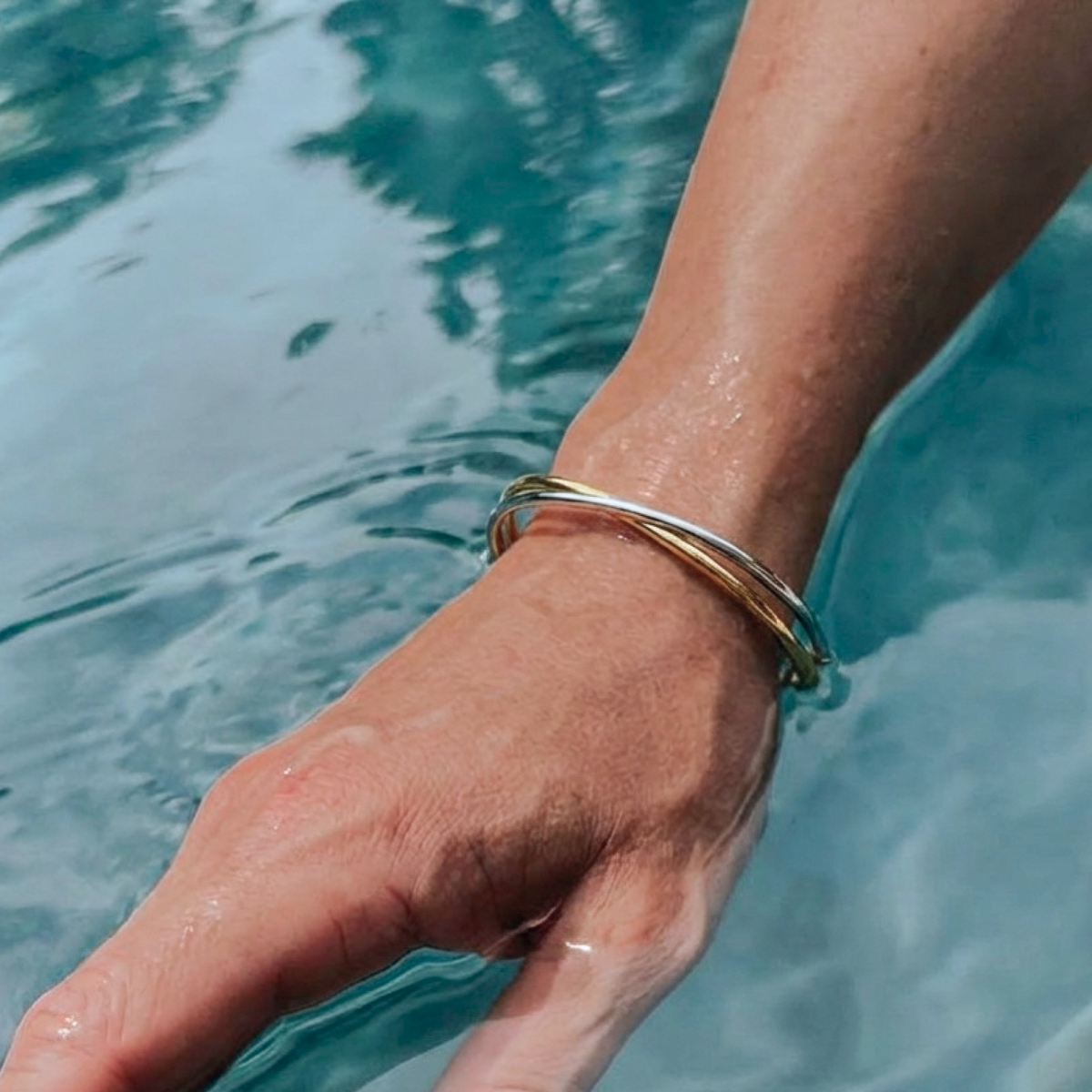 Double Rigid Cuff Bracelet – 18K Gold-Plated