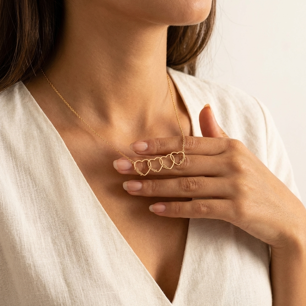 Personalized heart-shaped name necklace