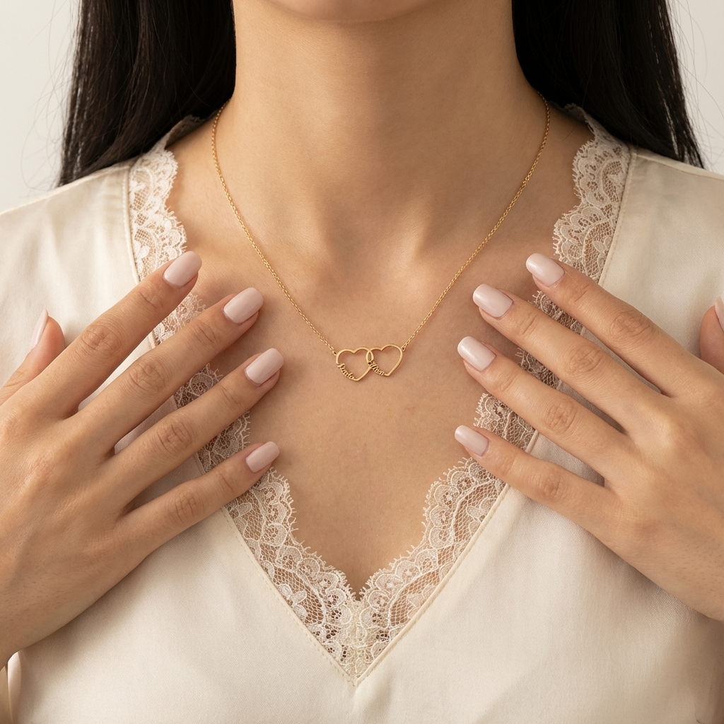 Personalized heart-shaped name necklace