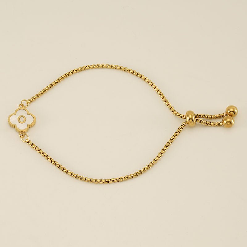 Bracelet with an Initial and a Clover