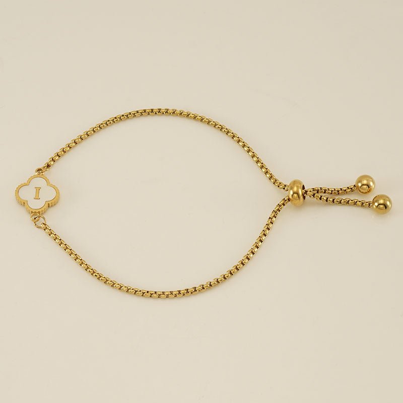 Bracelet with an Initial and a Clover