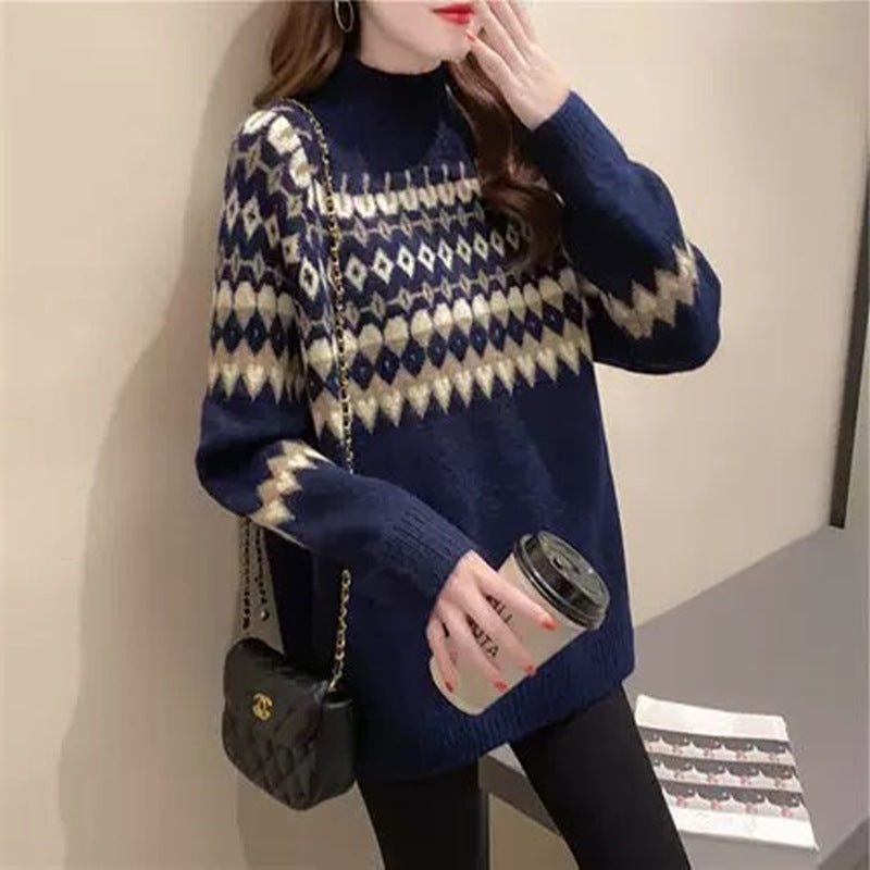 Klarissa | Women's Cozy Fair Isle Turtleneck Sweater