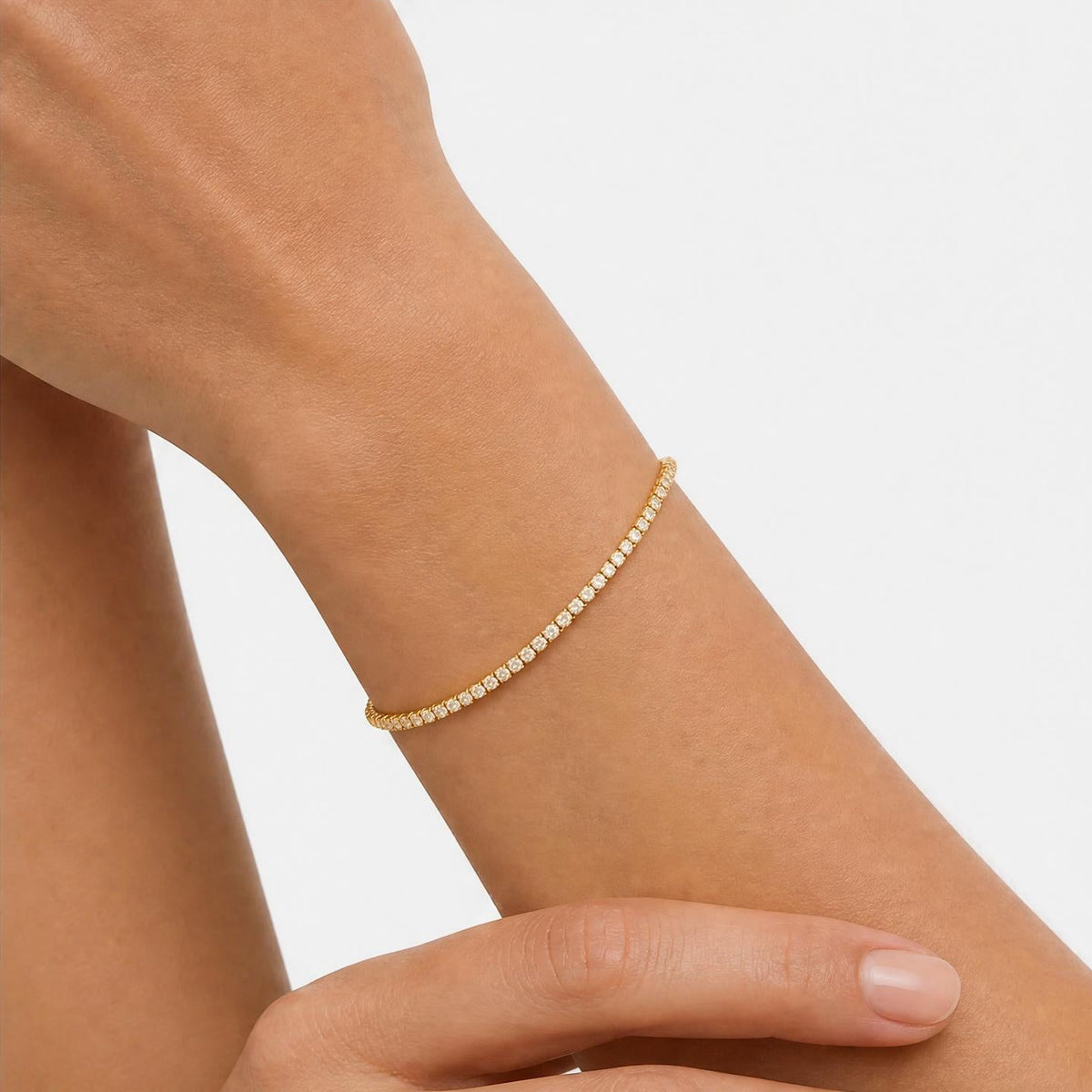 Adjustable Tennis Bracelet with Cubic Zirconia
