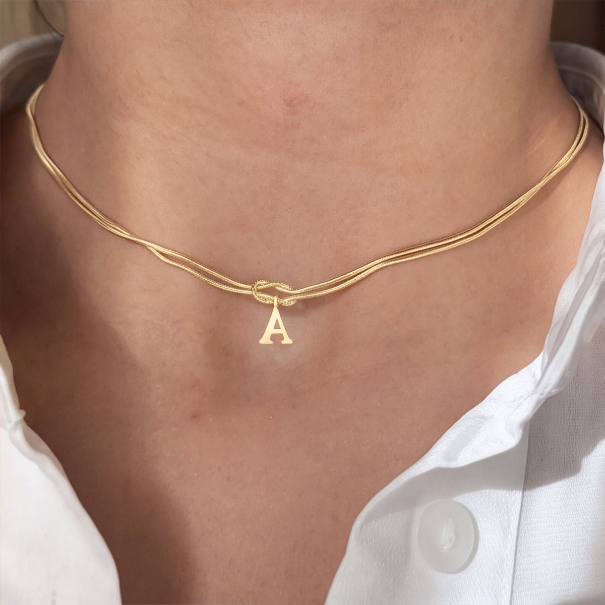 Personalized Initial and Infinity Knot Necklace