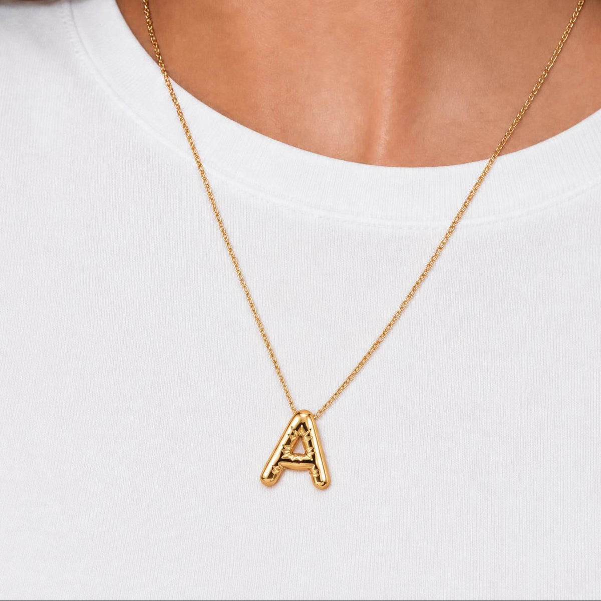 Bubble Initial Necklace