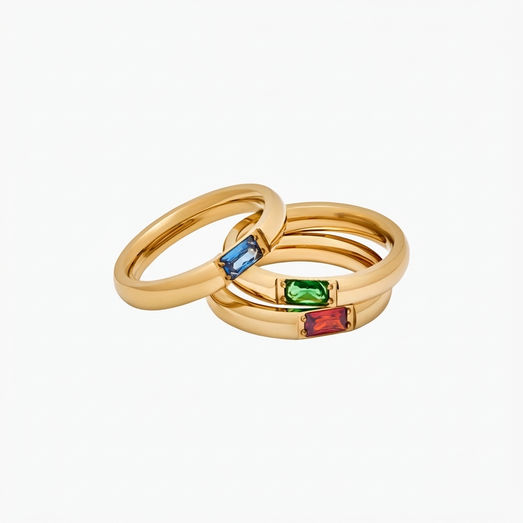 Baguette-Cut Birthstone Ring