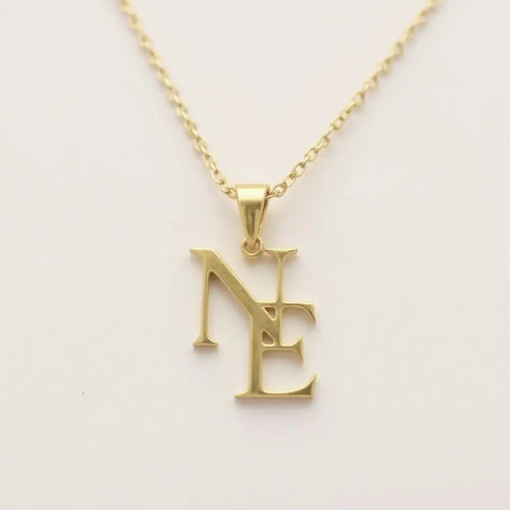 Personalized Initial Necklace – Intertwined Letters with Monogram