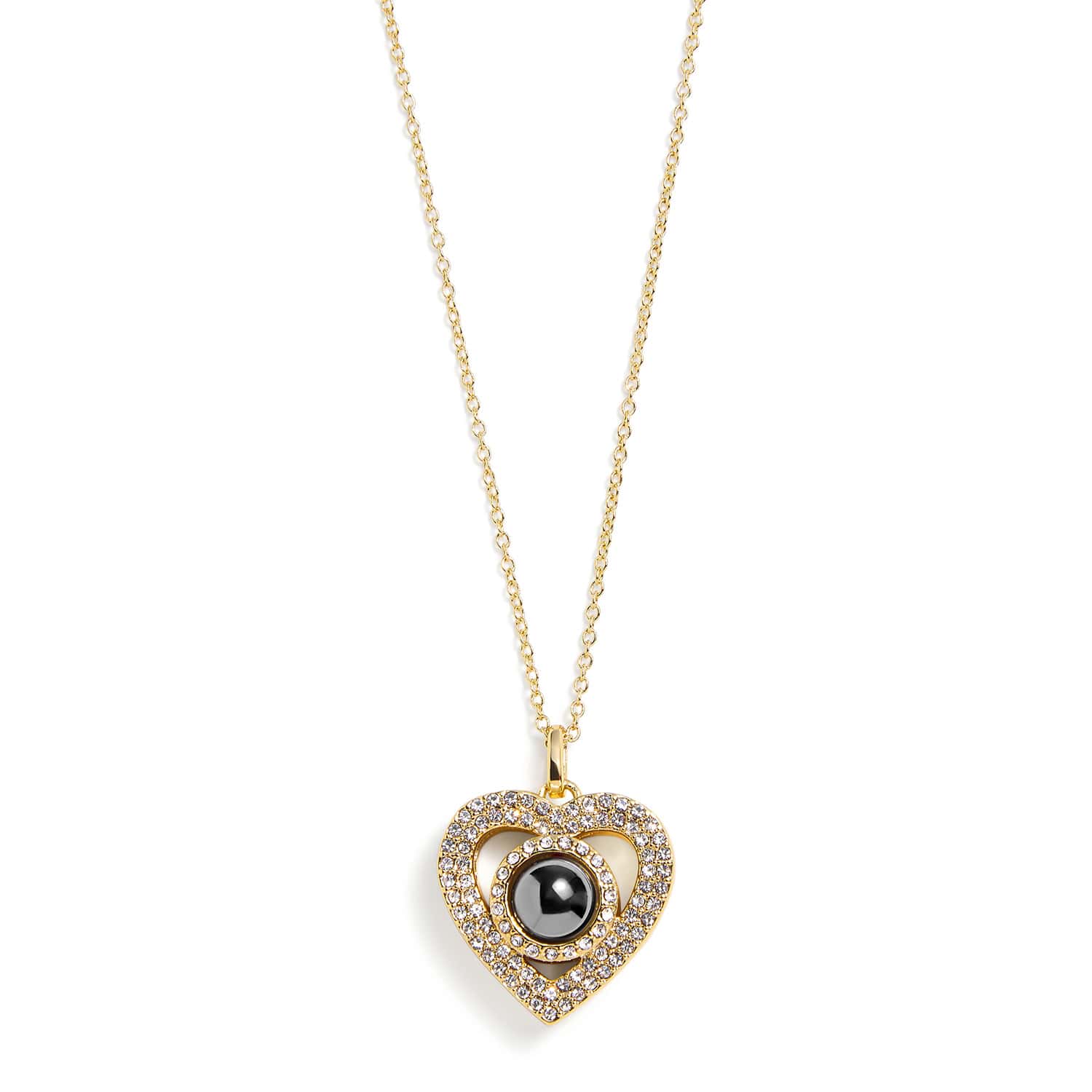 Personalized heart-shaped pendant necklace with a photo