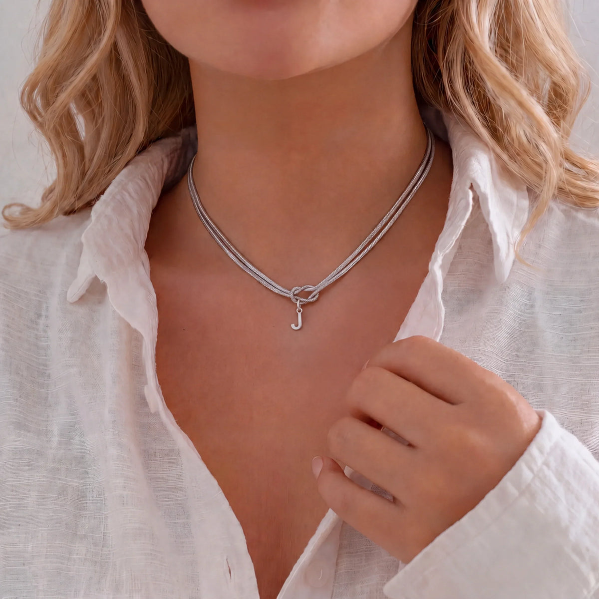 Personalized Initial and Infinity Knot Necklace