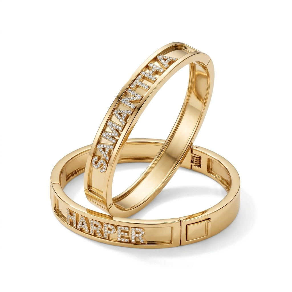 Personalized Name Bracelet with Cubic Zirconia