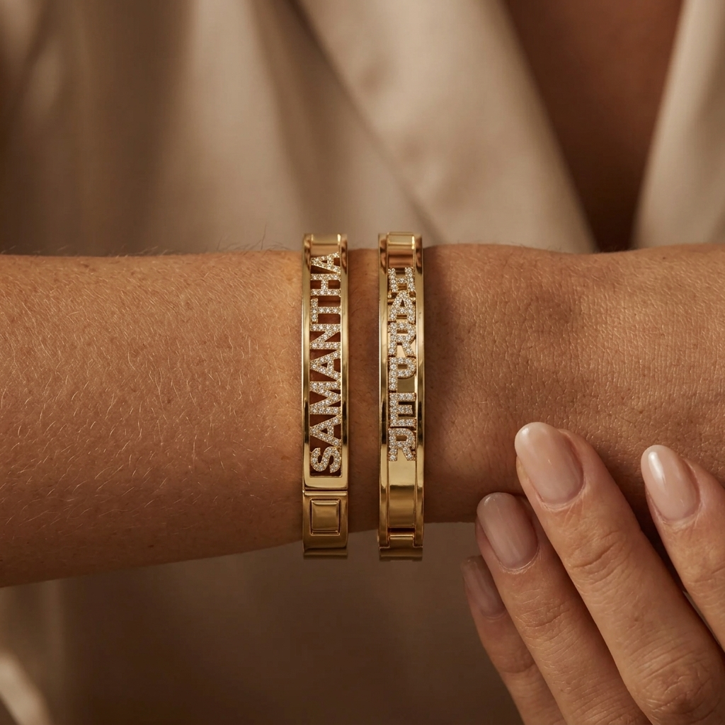 Personalized Name Bracelet with Cubic Zirconia