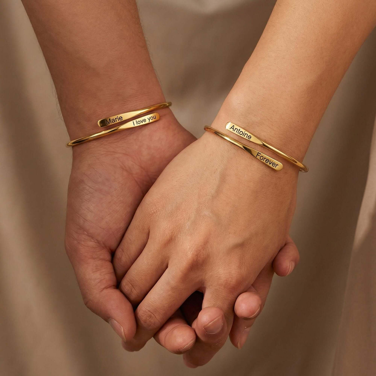 Personalized Engraved Bracelet – Names, Dates and Special Words, for Couples