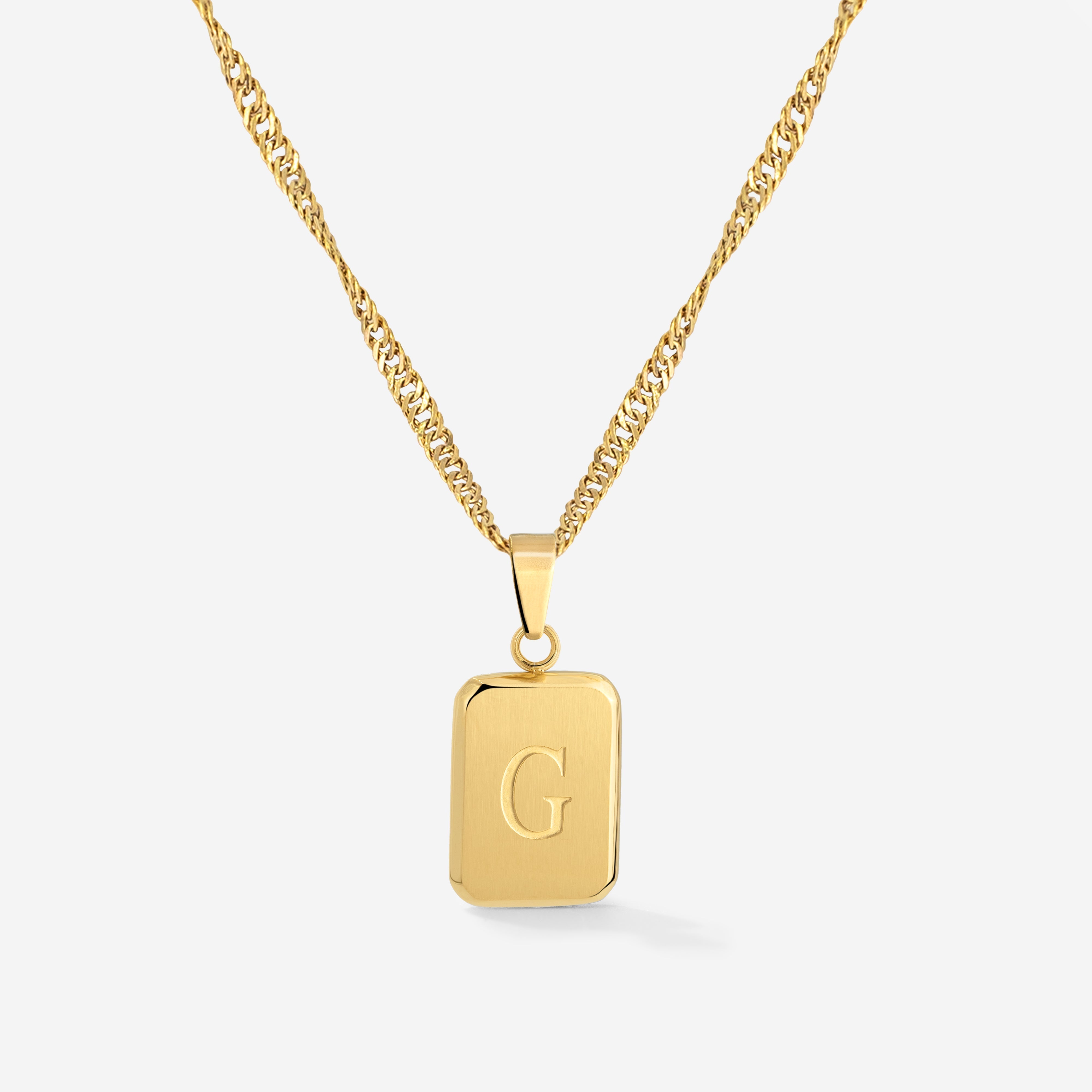 Personalized Gold Necklace with a Letter