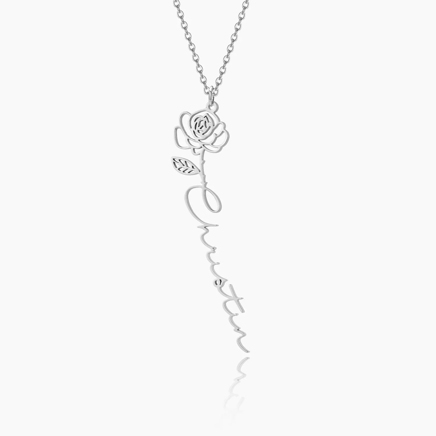 Personalized Name and Birth Flower Necklace