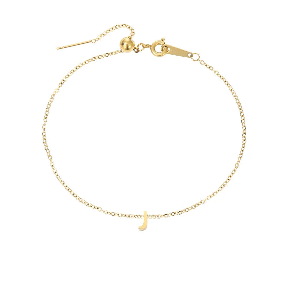 Gold-Plated Bracelet with Letter A-Z – Personalized Initial Jewelry