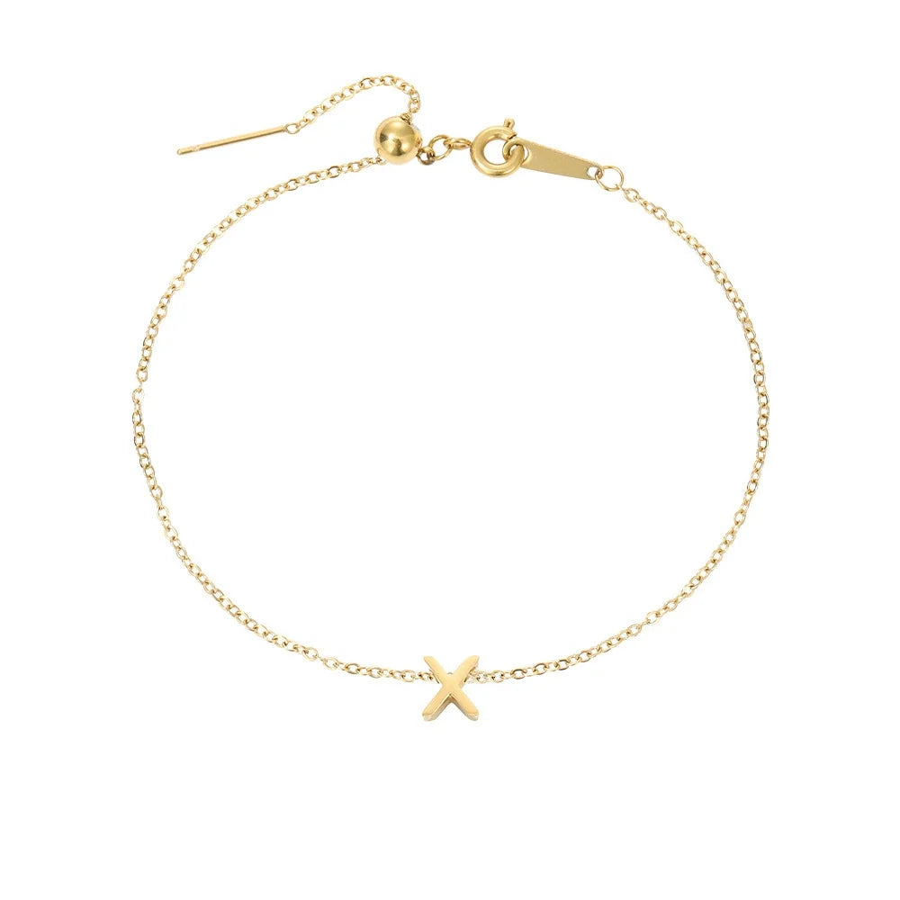 Gold-Plated Bracelet with Letter A-Z – Personalized Initial Jewelry