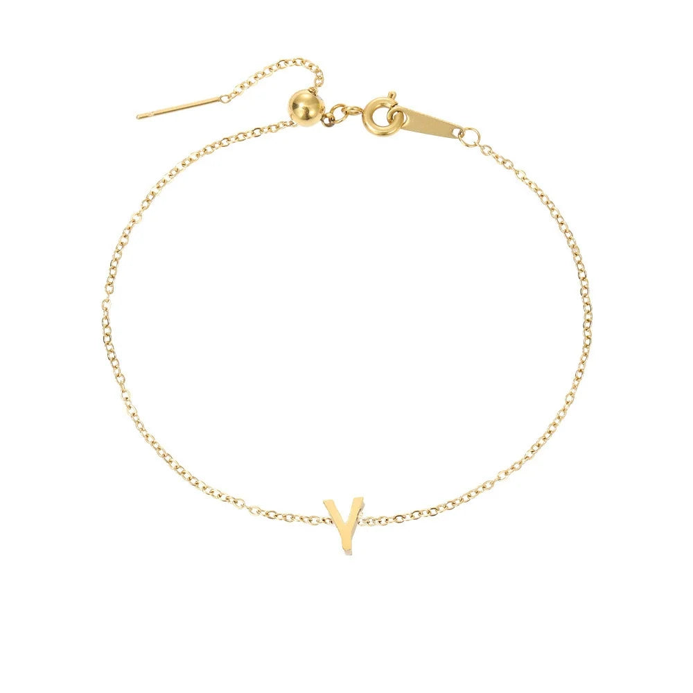 Gold-Plated Bracelet with Letter A-Z – Personalized Initial Jewelry