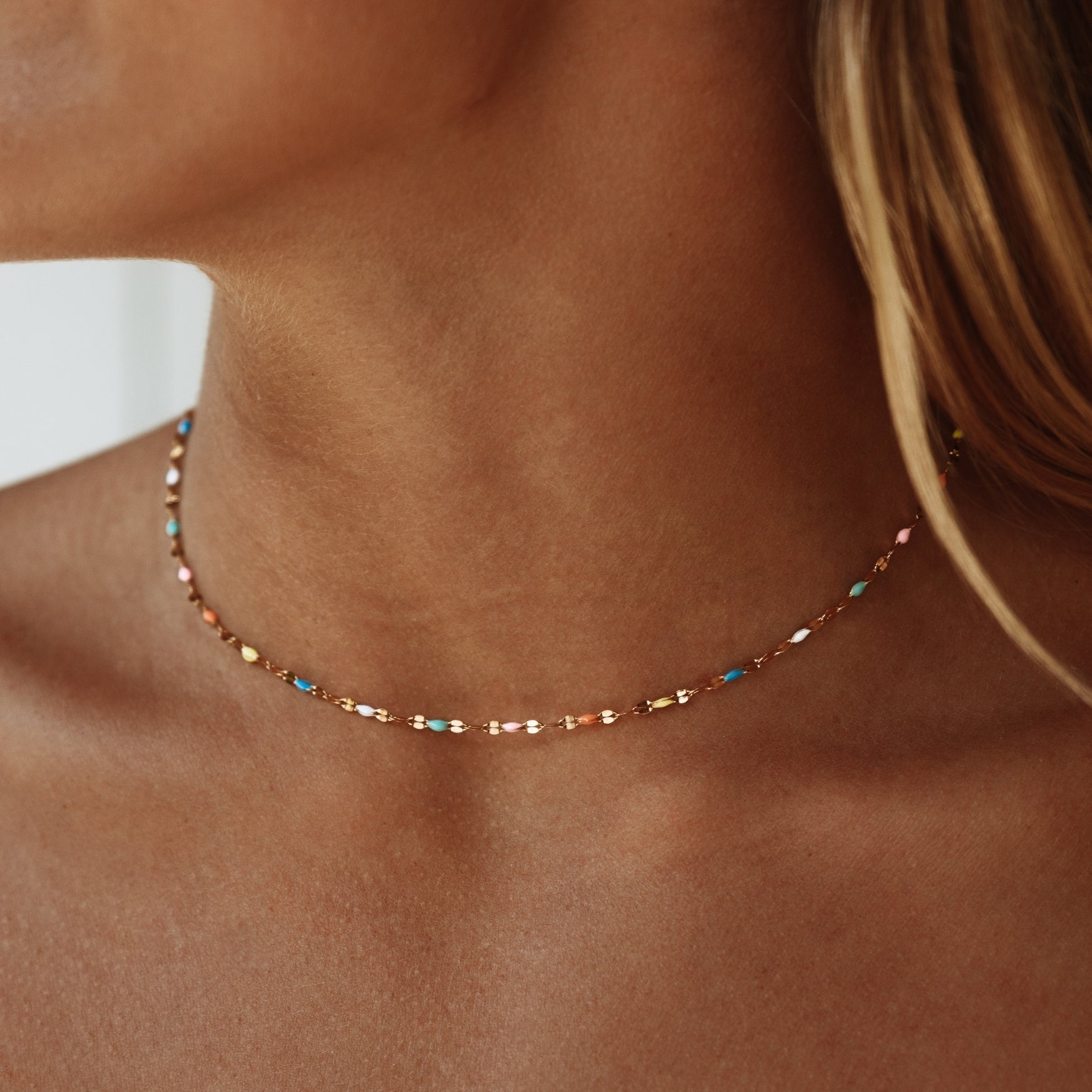 Delicate colorful choker
