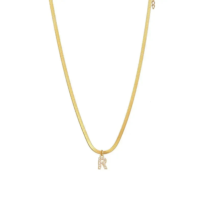 Necklace with Initial and Cubic Zirconia