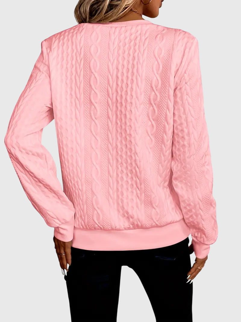 Ambretta | Women's Cozy Cable Knit Zip-Up Sweater