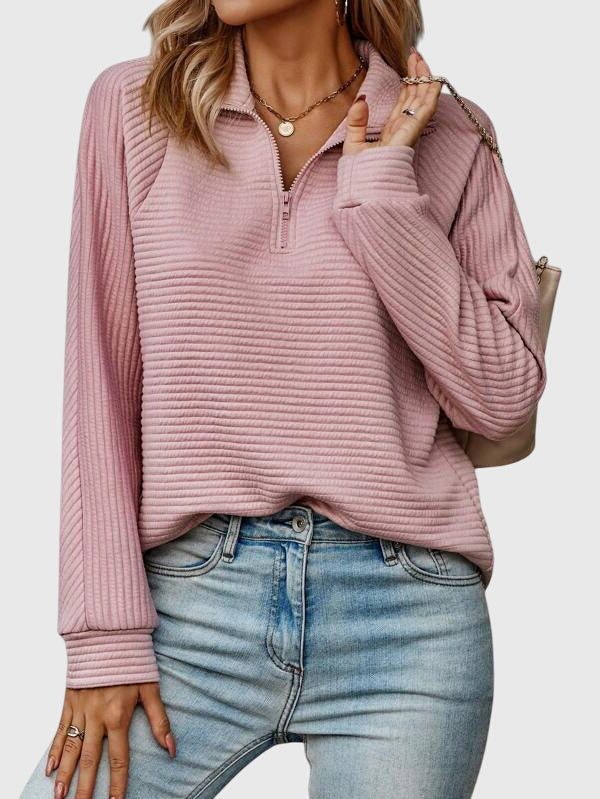 Brunna | Ribbed Knit Half-Zip Sweater for Women