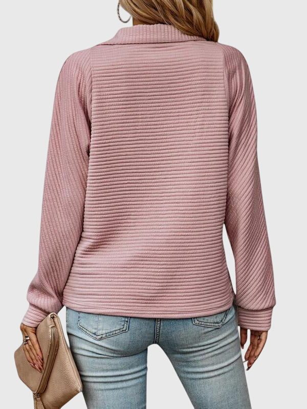 Brunna | Ribbed Knit Half-Zip Sweater for Women