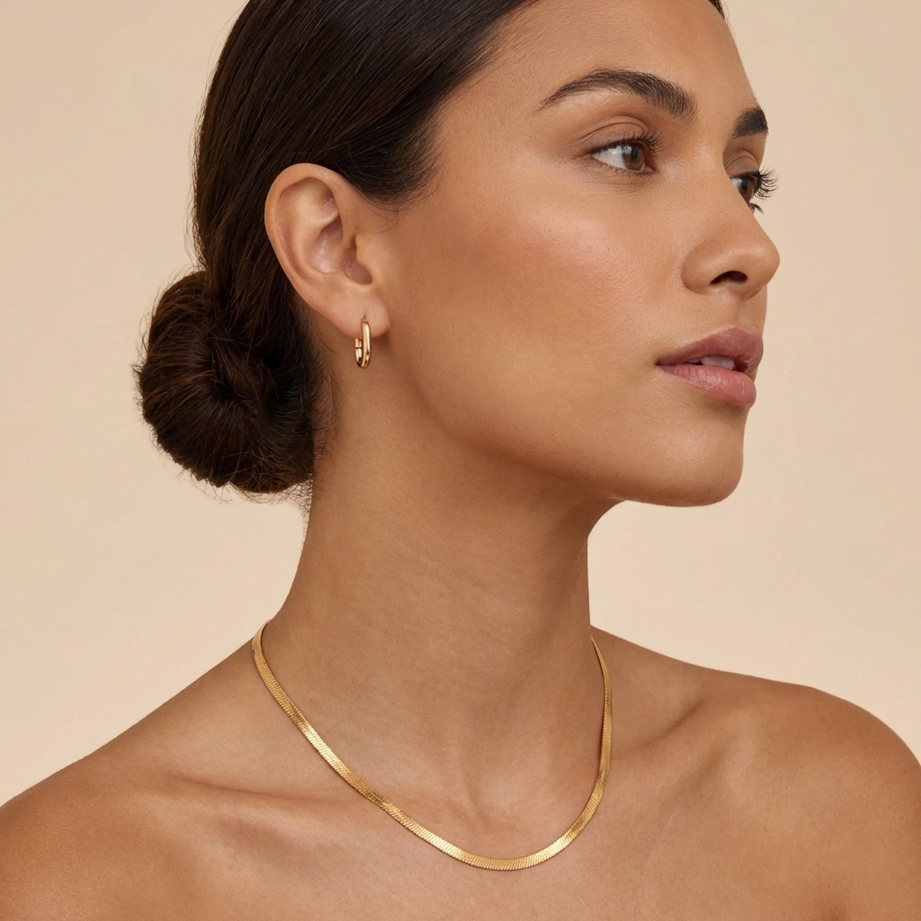 Flat snake chain necklace