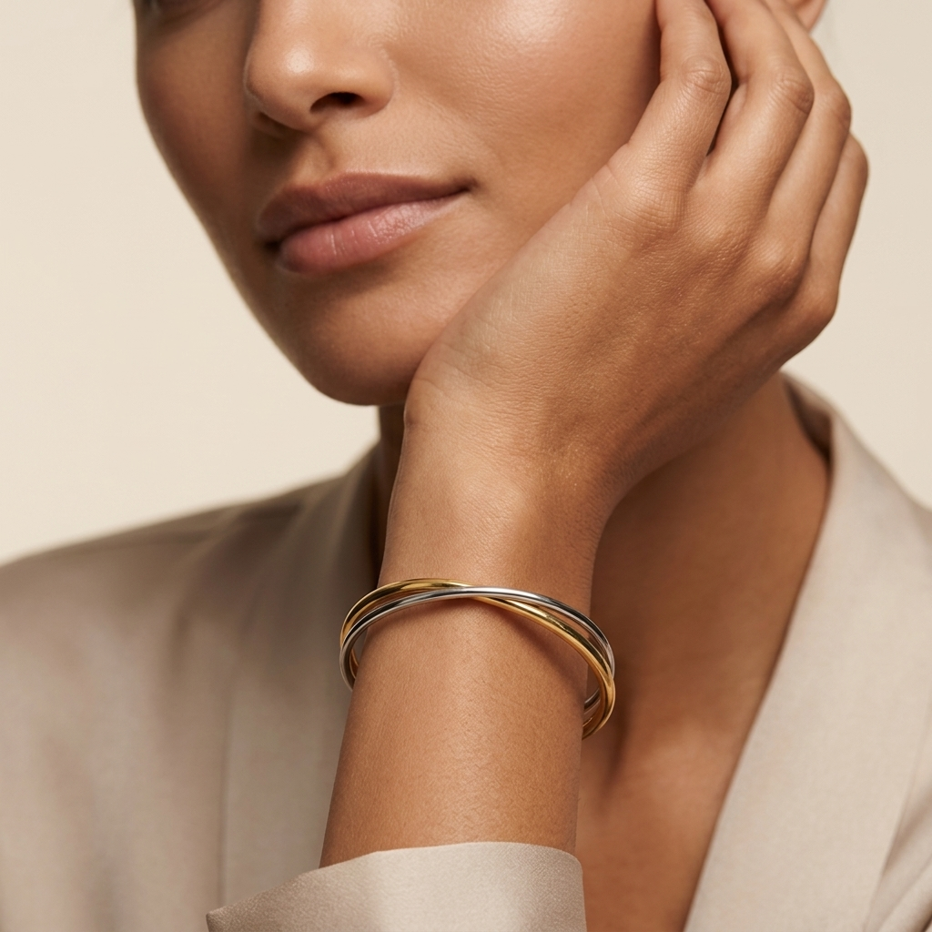 Double Rigid Cuff Bracelet – 18K Gold-Plated