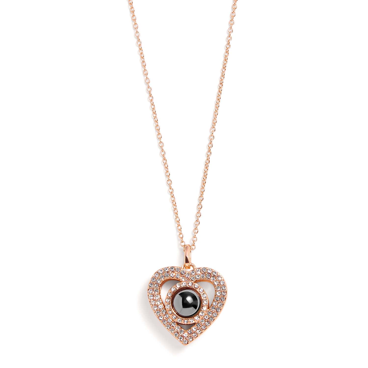 Personalized heart-shaped pendant necklace with a photo